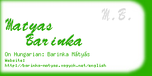matyas barinka business card